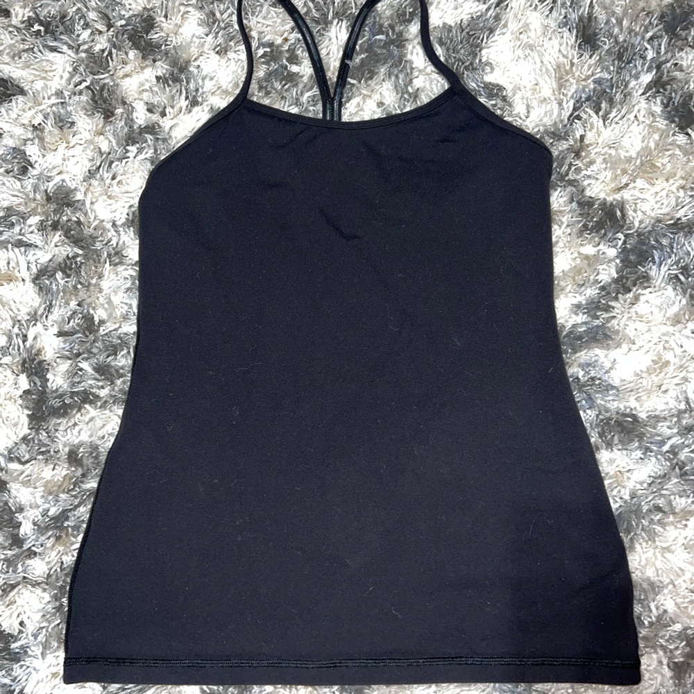 Lululemon Power Y Tank top black size 8